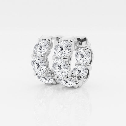 Round Moissanite Huggie Hoop Earrings