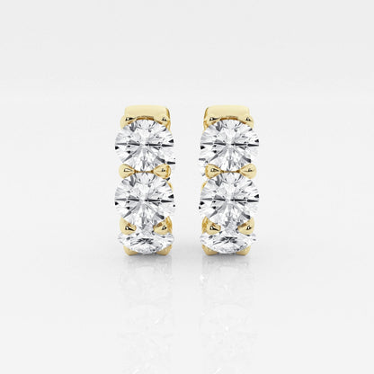 Round Moissanite Huggie Hoop Earrings