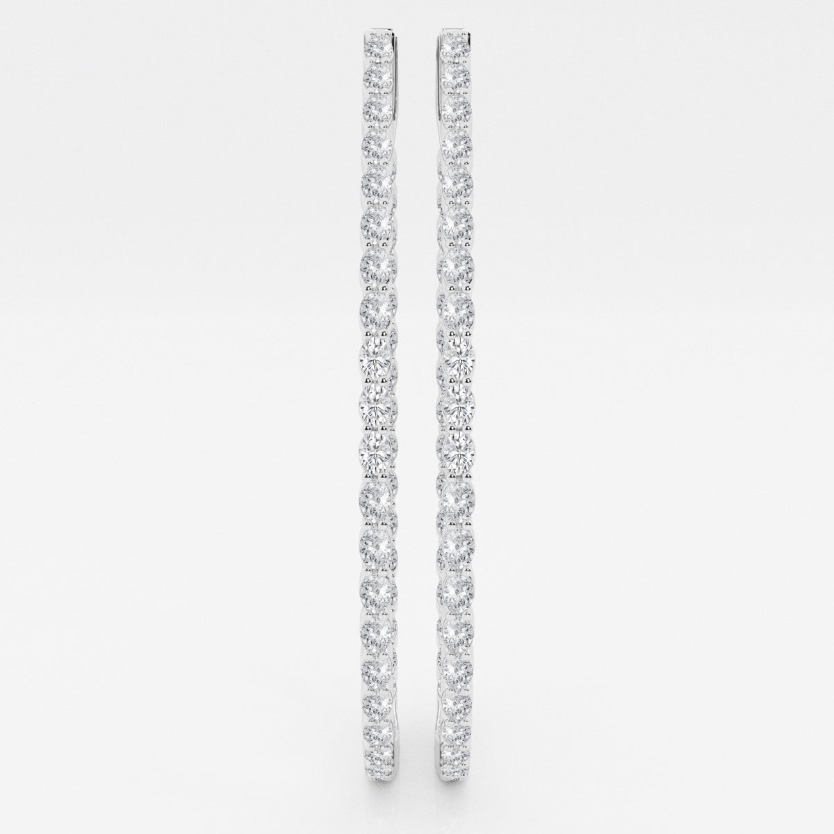 Oval Moissanite Inside Out Hoop Earrings