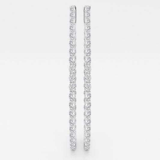 Oval Moissanite Inside Out Hoop Earrings