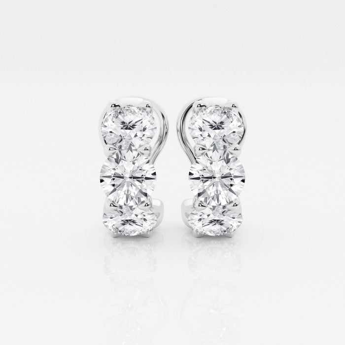 Round Moissanite Huggie Hoop Earrings