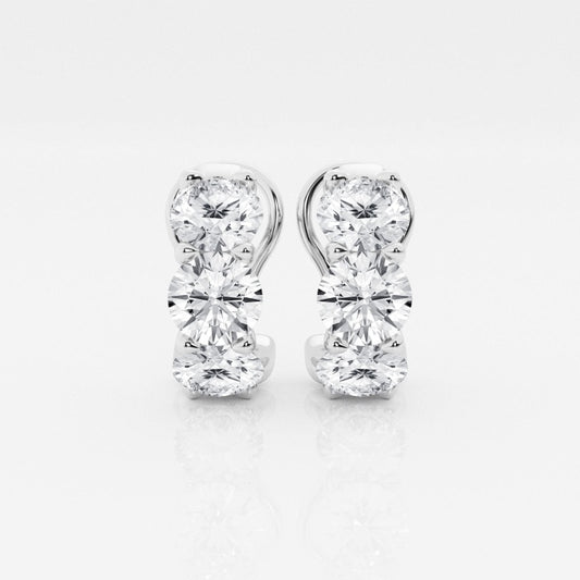 Round Moissanite Huggie Hoop Earrings