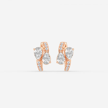 Pear  Bypass Huggie Hoop Earrings