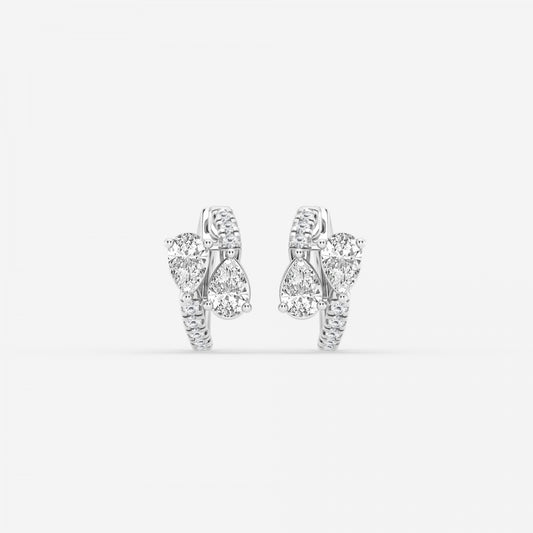 Pear  Bypass Huggie Hoop Earrings