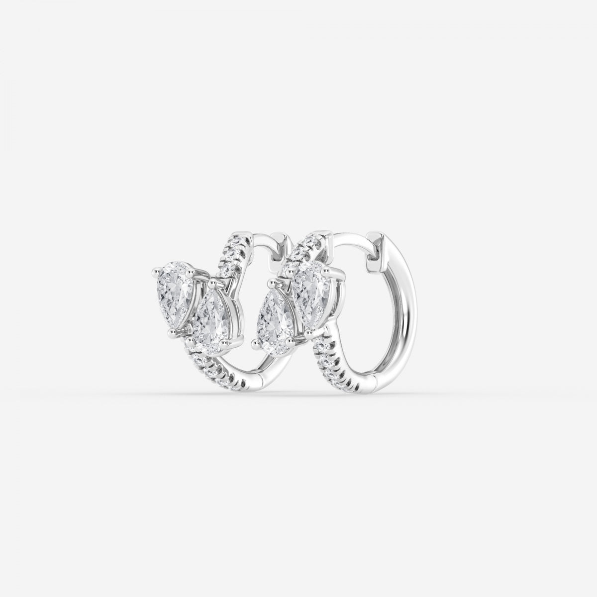 Pear Bypass Huggie Hoop Earrings – view 2