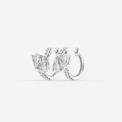 Pear  Bypass Huggie Hoop Earrings