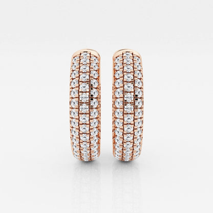Round Moissanite Pave Hoop Earrings