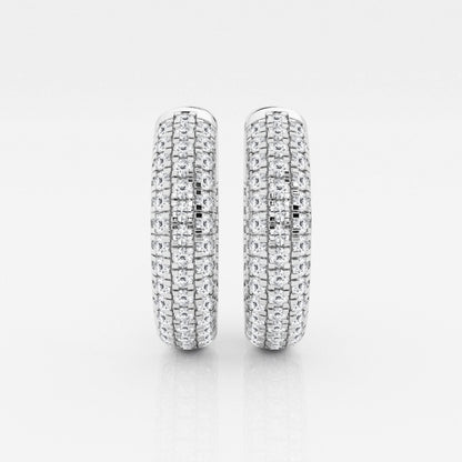 Round Moissanite Pave Hoop Earrings