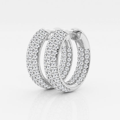 Round Moissanite Pave Hoop Earrings