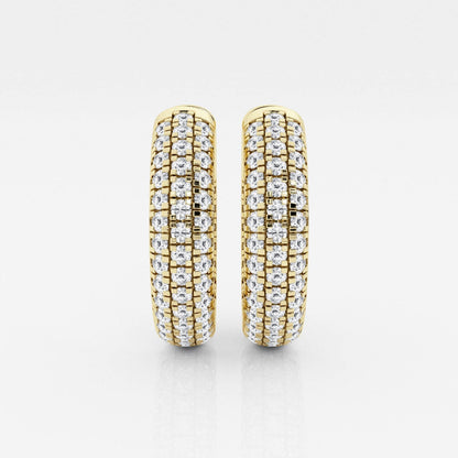 Round Moissanite Pave Hoop Earrings