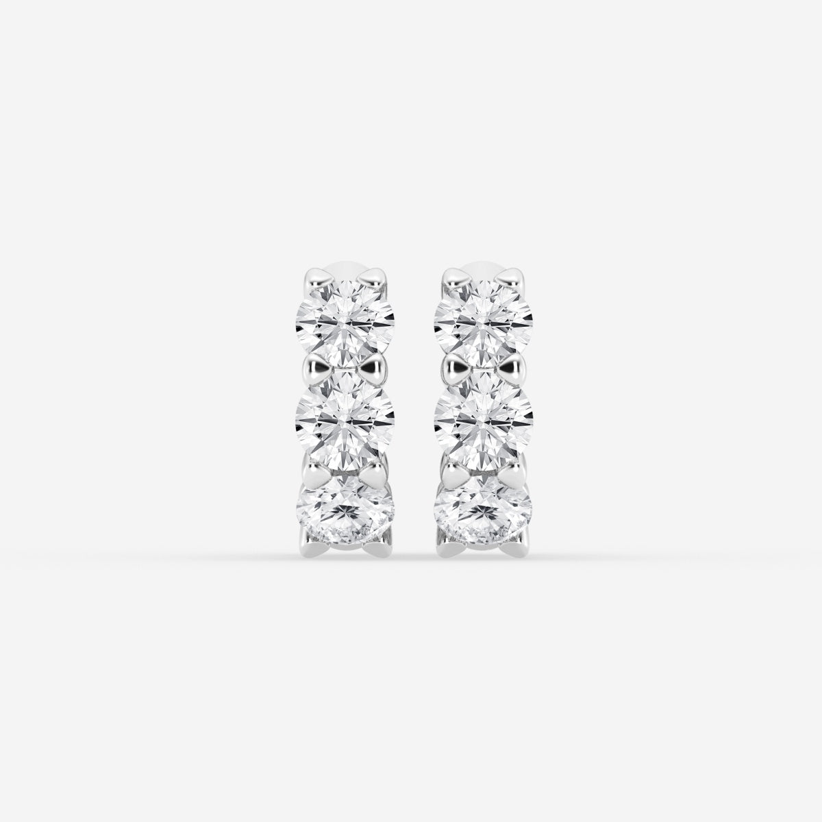 Ctw Round Moissanite Huggie Hoop Earrings