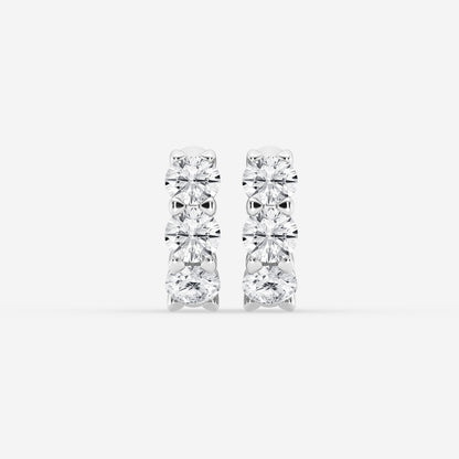Round Moissanite Huggie Hoop Earrings