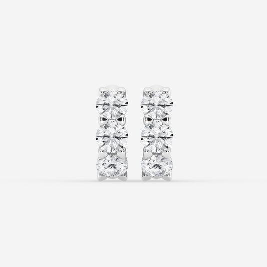 Round Moissanite Huggie Hoop Earrings