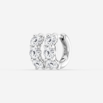 Round Moissanite Huggie Hoop Earrings