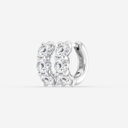 Ctw Round Moissanite Huggie Hoop Earrings