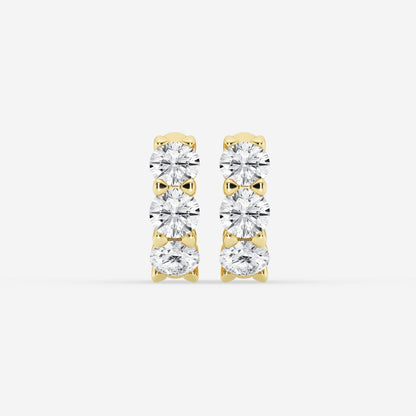 Round Moissanite Huggie Hoop Earrings
