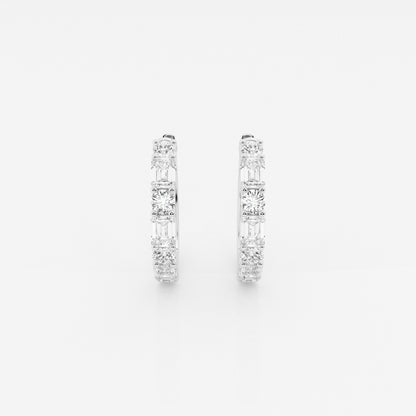 Mixed Moissanite Hoop Earrings