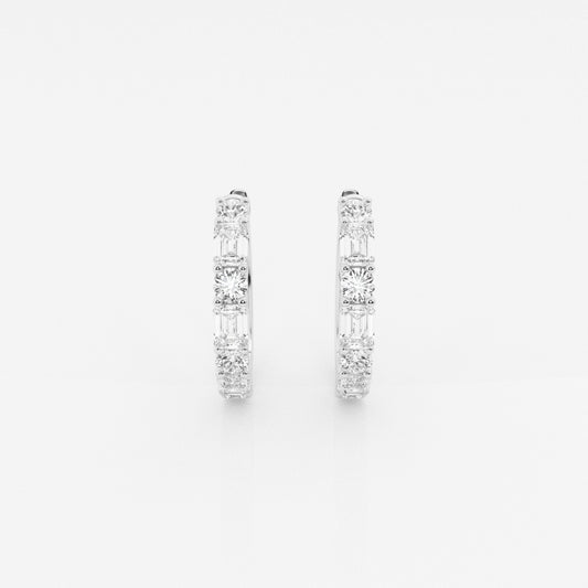Mixed Moissanite Hoop Earrings