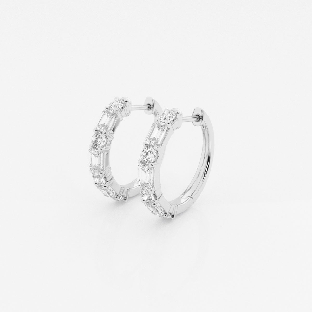 Mixed Moissanite Hoop Earrings – view 2