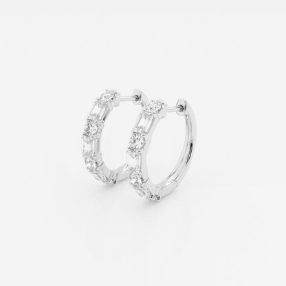 Mixed Moissanite Hoop Earrings