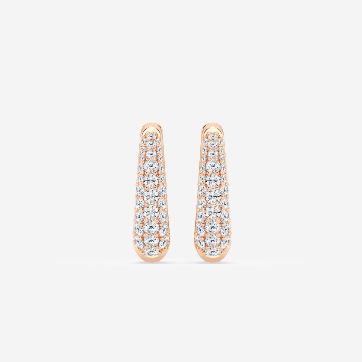 Round Moissanite Tapered Petite Hoop Earrings – view 5