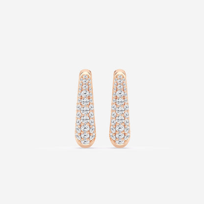 Round Moissanite Tapered Petite Hoop Earrings