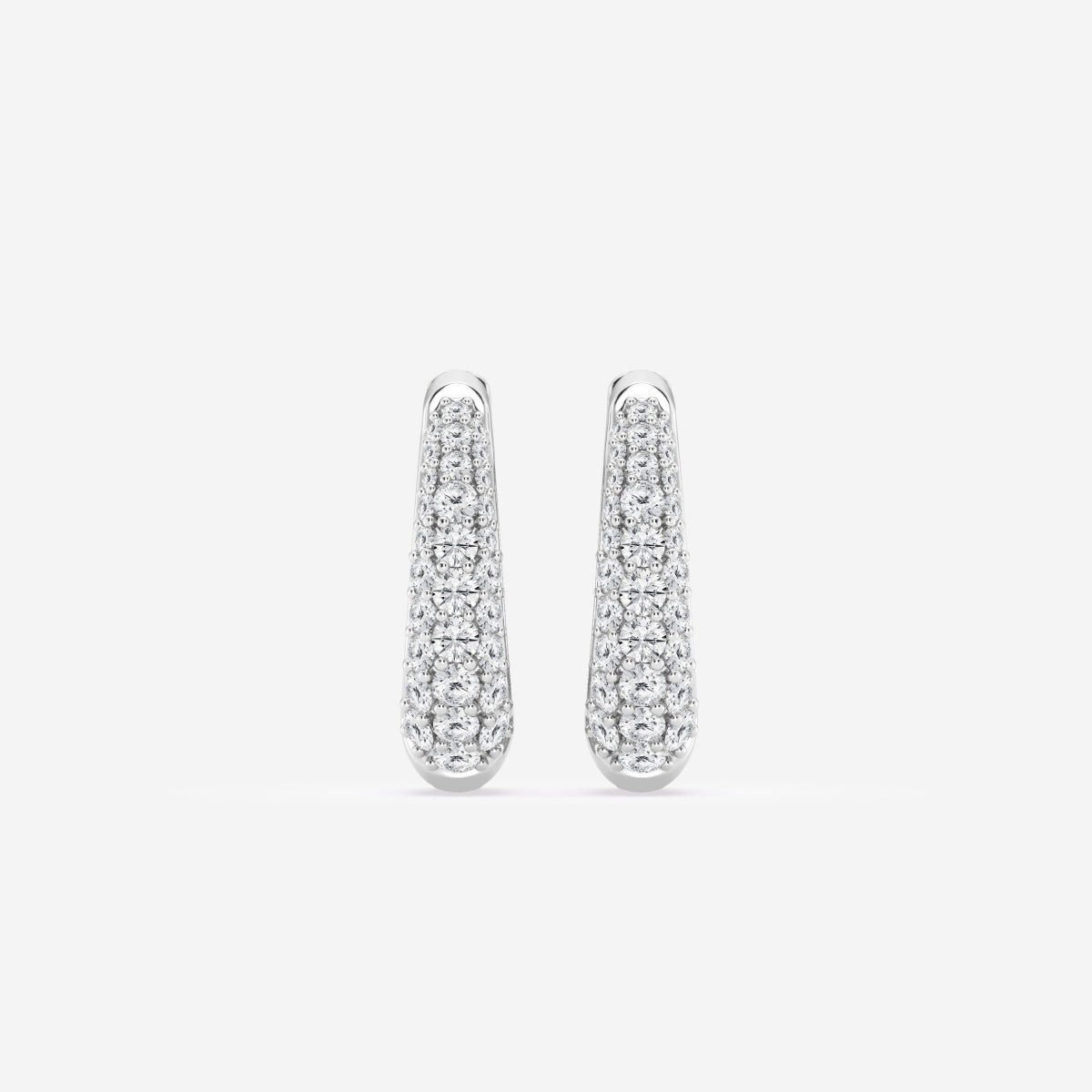 Round Moissanite Tapered Petite Hoop Earrings