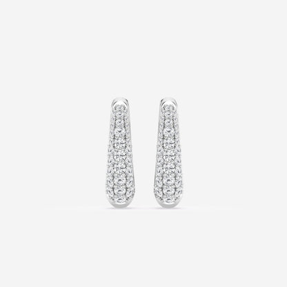 Round Moissanite Tapered Petite Hoop Earrings
