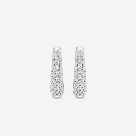 Round Moissanite Tapered Petite Hoop Earrings