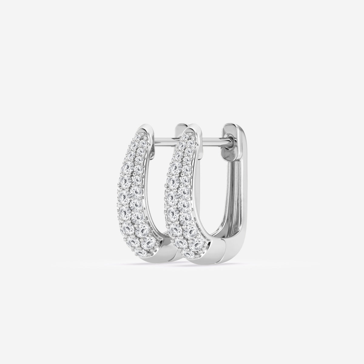 Round Moissanite Tapered Petite Hoop Earrings – view 2