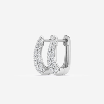 Round Moissanite Tapered Petite Hoop Earrings