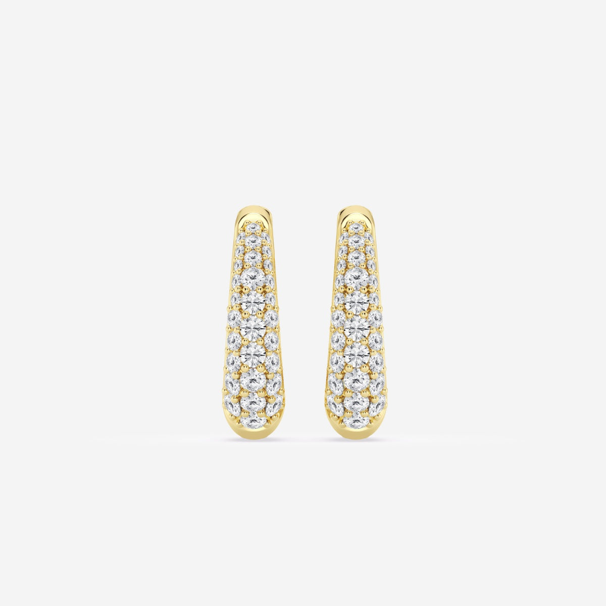 Round Moissanite Tapered Petite Hoop Earrings – view 4