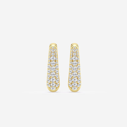 Round Moissanite Tapered Petite Hoop Earrings