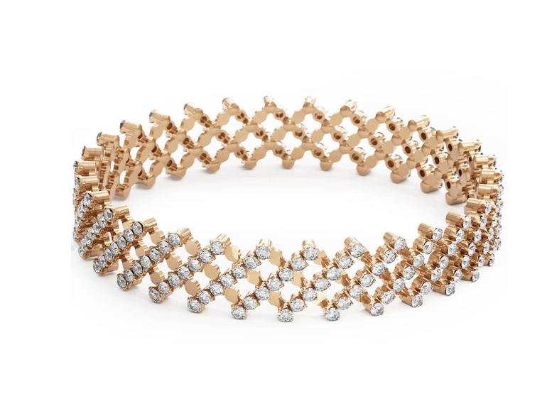 (3.85 CT TW) Expandable Bracelet Ring – view 2