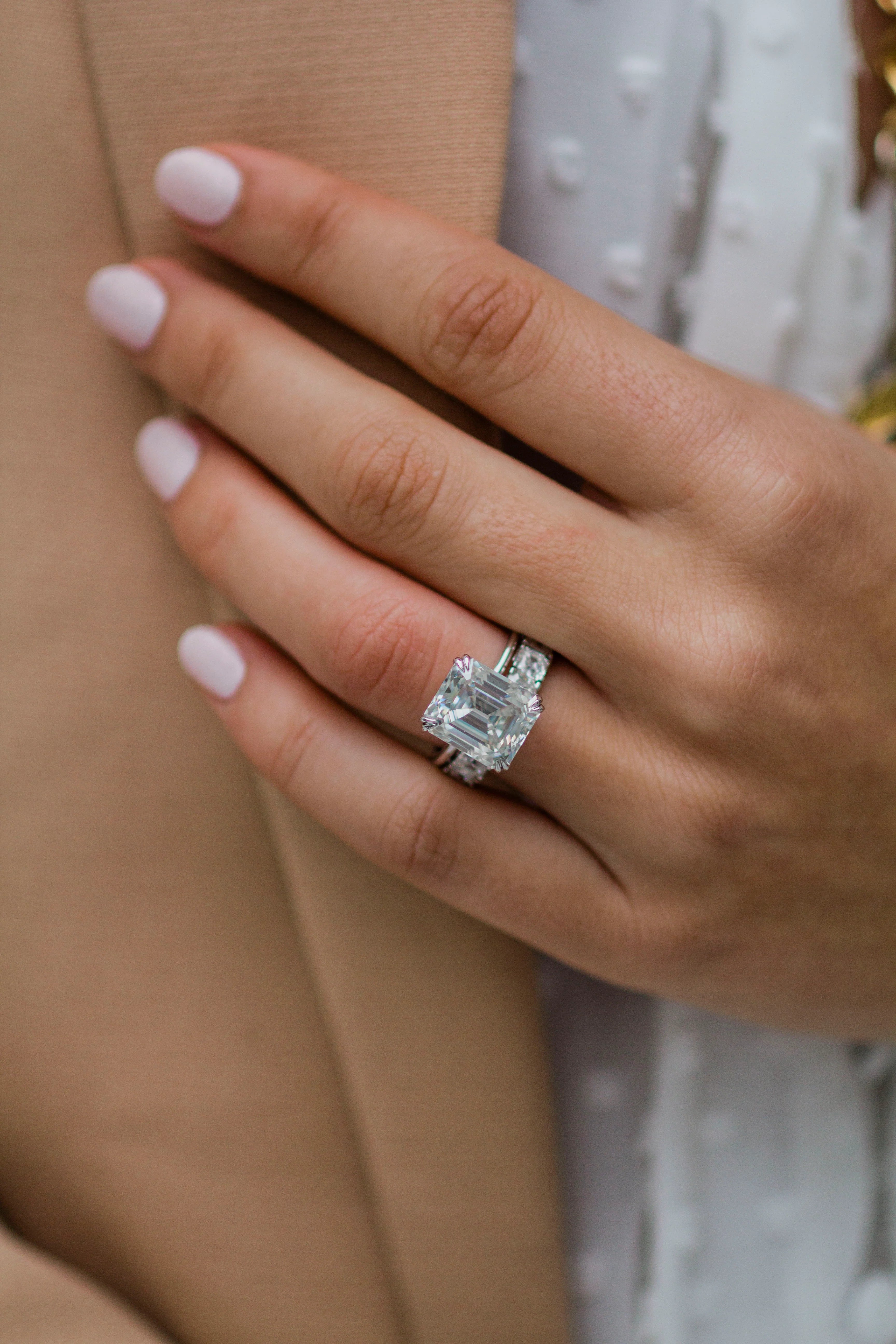 3 Carat Asscher Cut Lab Diamond Ring with Split Band and Hidden Halo – view 6