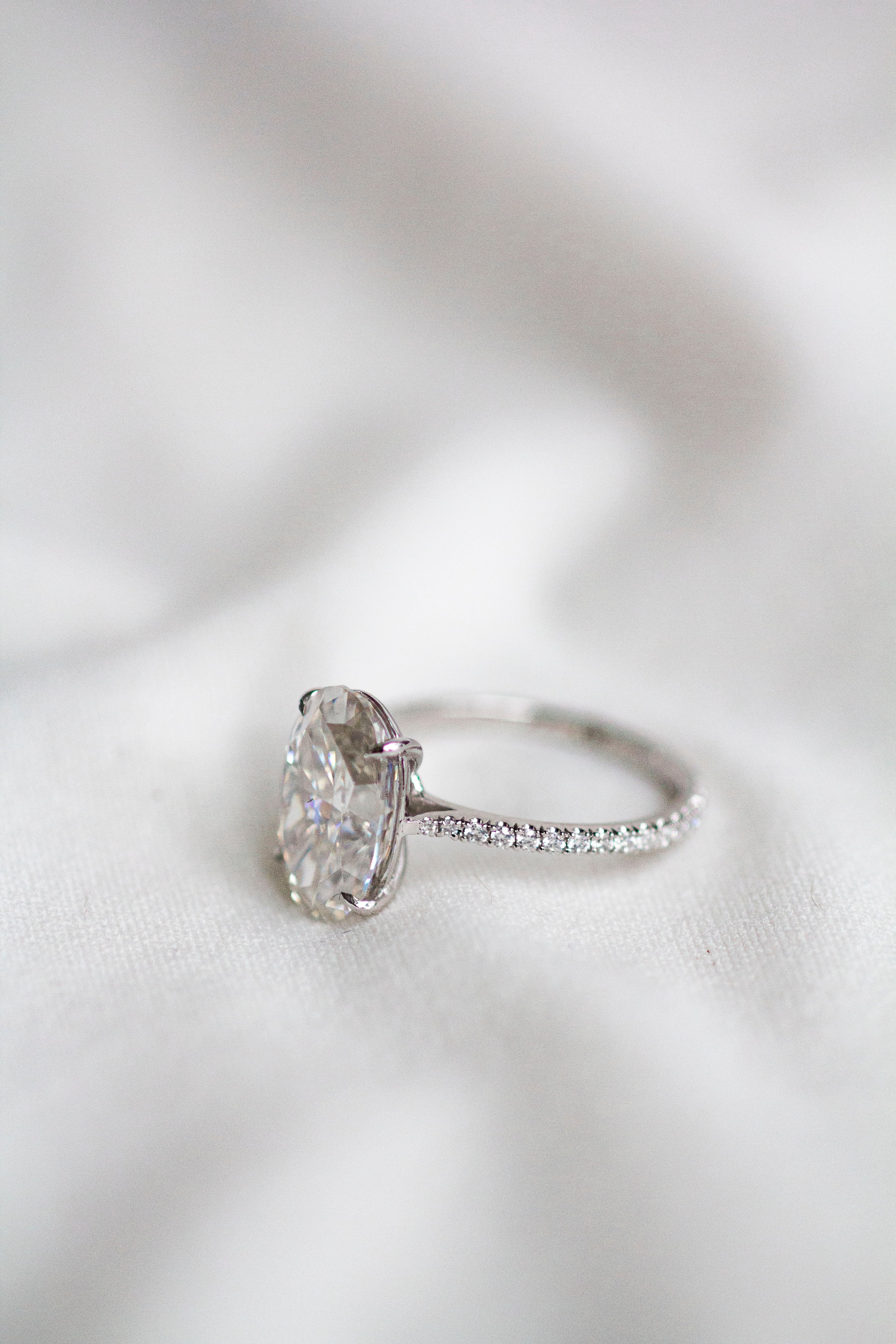 3 Carat Oval Cut with Knife Edge Micro Pavé Band – view 4