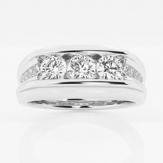 Round Moissanite Men's Channel Set Wedding Band