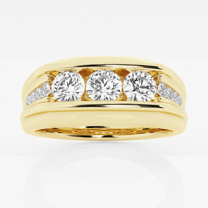 Round Moissanite Men's Channel Set Wedding Band