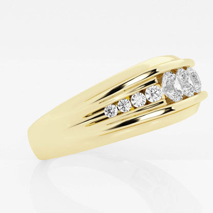 Round Moissanite Men's Channel Set Wedding Band