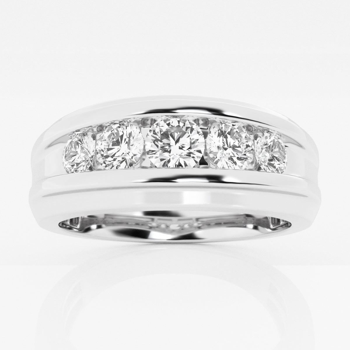 Round Men's Channel Set Wedding Band – view 5