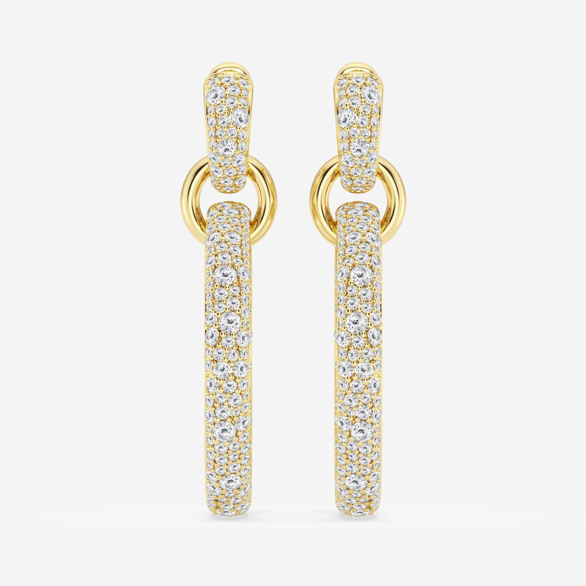 Round Moissanite Double Linked Hoop Earrings – view 4