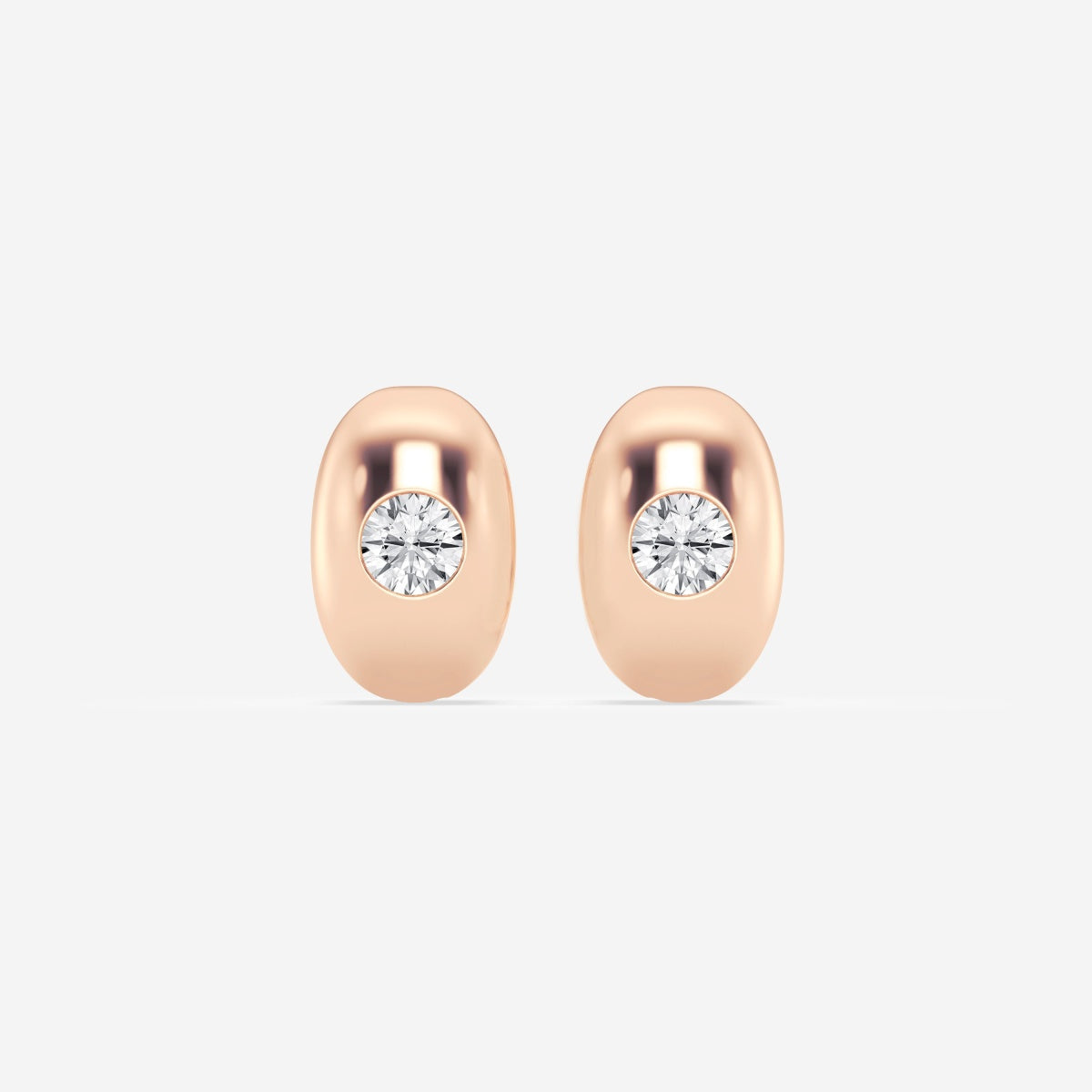 Round Moissanite Single Stone Hoop Earrings – view 6