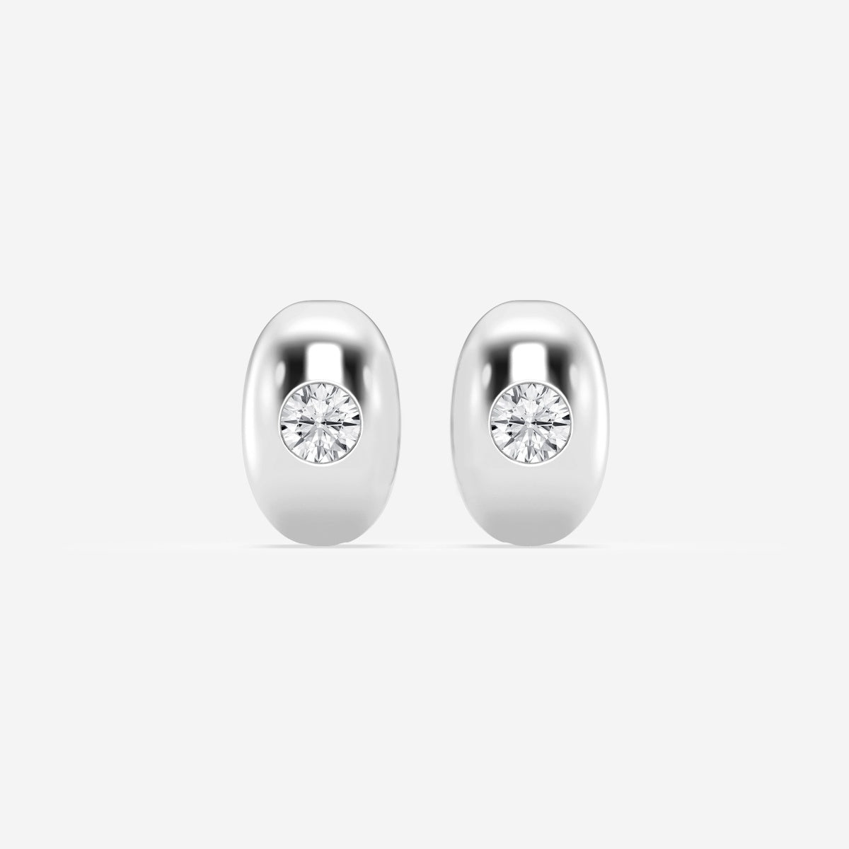 Round Moissanite Single Stone Hoop Earrings – view 4