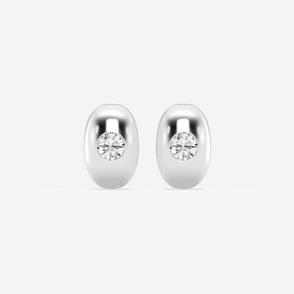 Round Moissanite Single Stone Hoop Earrings