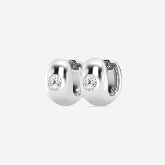 Round Moissanite Single Stone Hoop Earrings