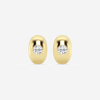 Round Moissanite Single Stone Hoop Earrings