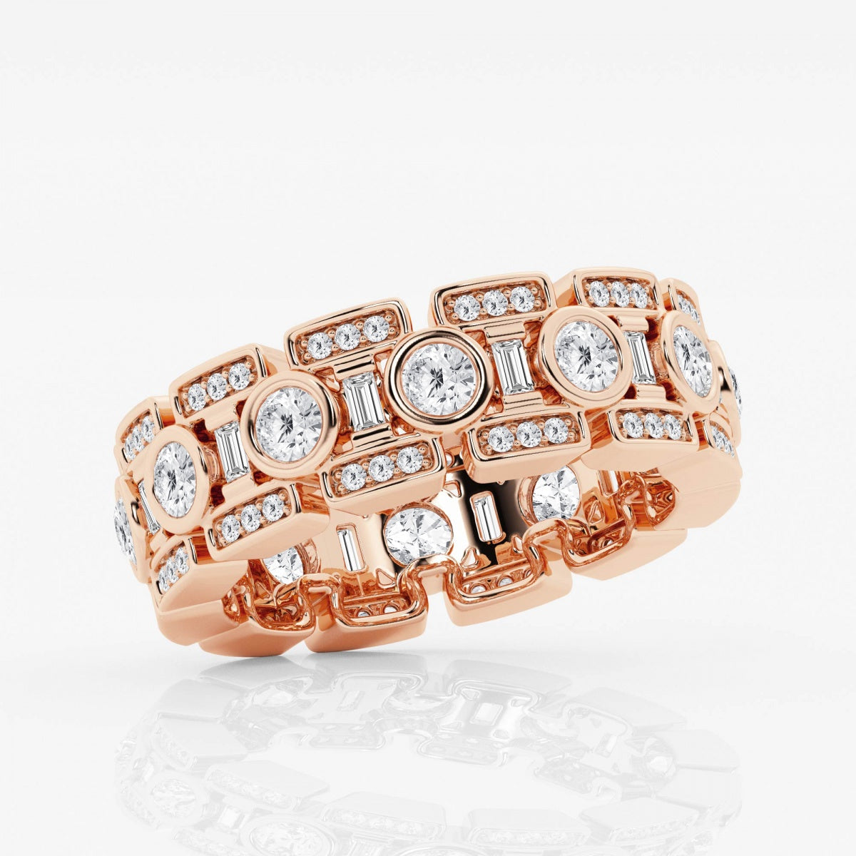 Round and Baguette Eternity Band – view 6