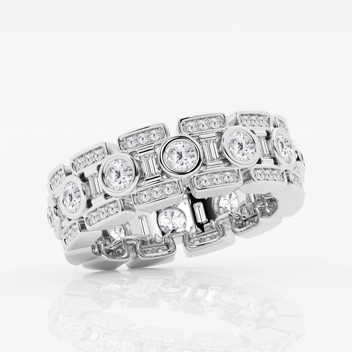 Round and Baguette Eternity Band – view 2