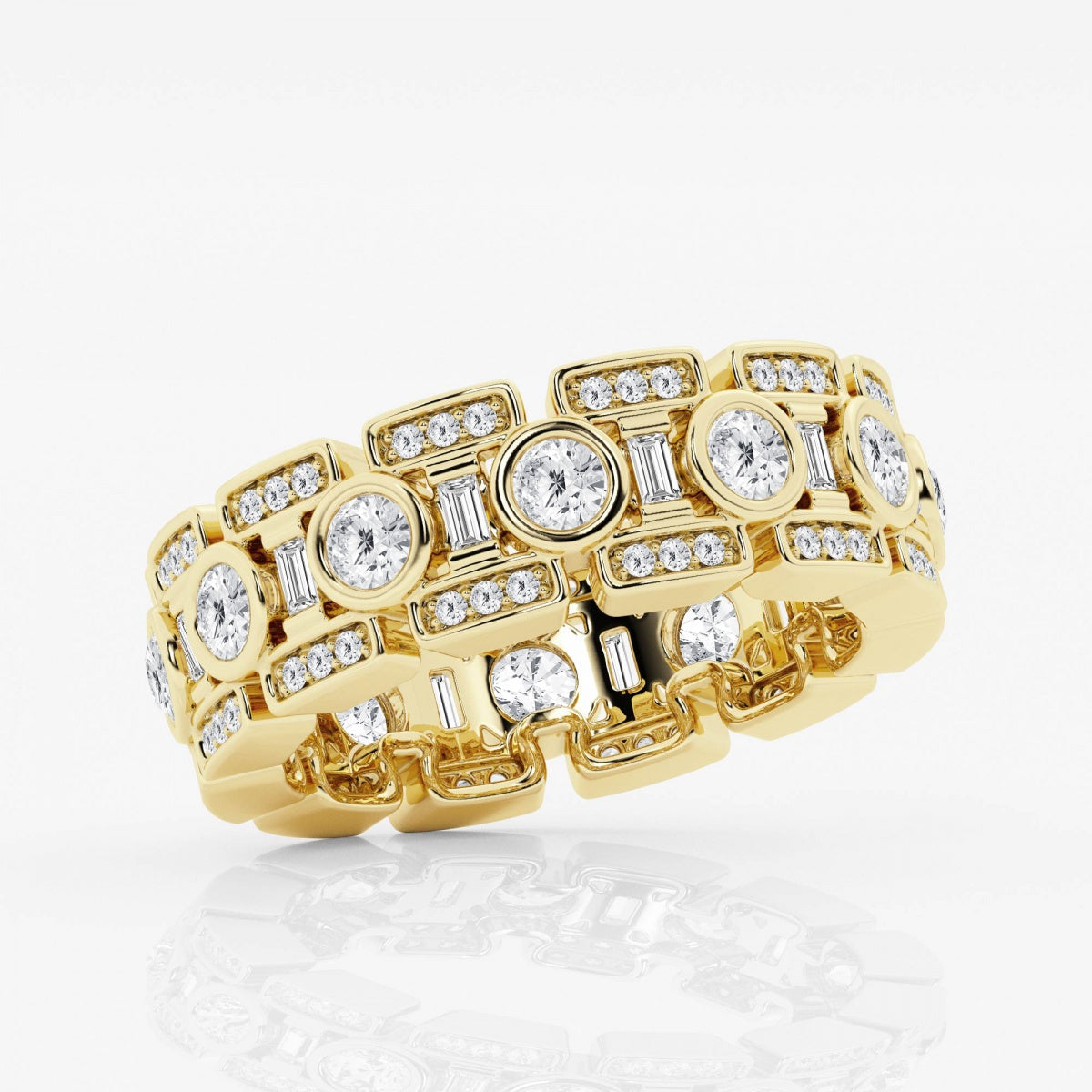 Round and Baguette Eternity Band – view 4