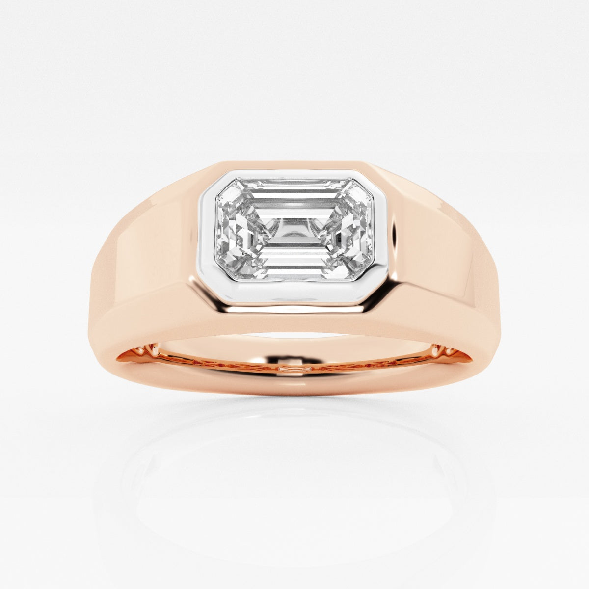 Moissanite Polished Solitaire Ring